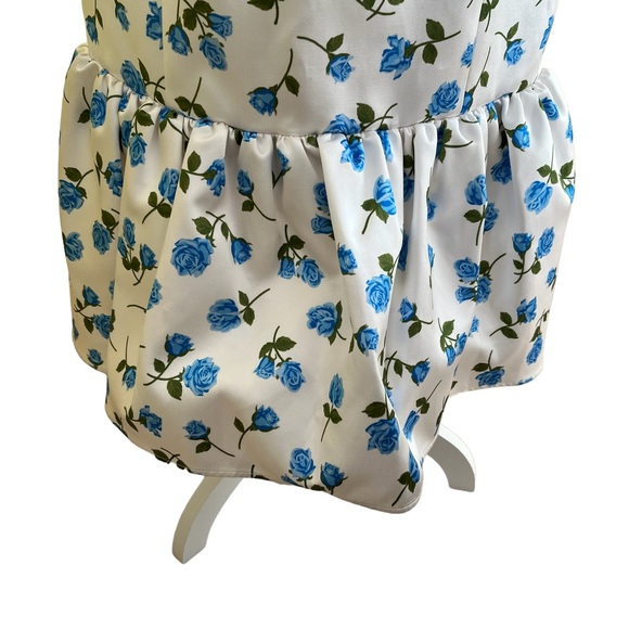 Michael Kors COLLECTION White with Blue Floral Tank Flounce Dress 8 NEW - Picture 3 of 12